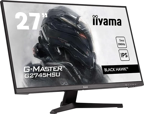iiyama Ecran G-Master Black Hawk, G2745HSU-B2 IPS, 1920x1080@100Hz, 300cd/m², 1300:1, Haut-parleurs, 1xHDMI, 1xDisplayPort, USB HUB (2x2.0), Black Tuner, i-Style Colour