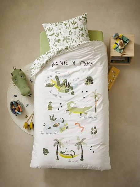 Parure housse de couette + taie d'oreiller enfant TREK multicolore - Vertbaudet
