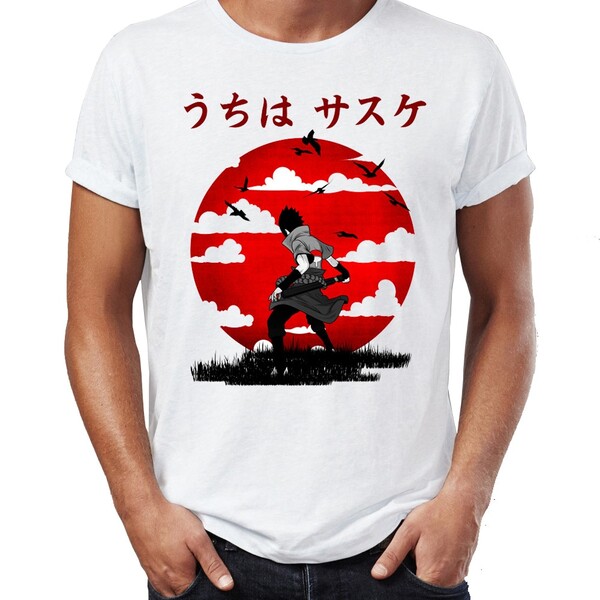 T shirt décontracté pour hommes Sasuke sous le soleil rouge Naruto t shirt imprimé impressionnant t shirt unisexe t shirts hauts Harajuku Streetwear | AliExpress