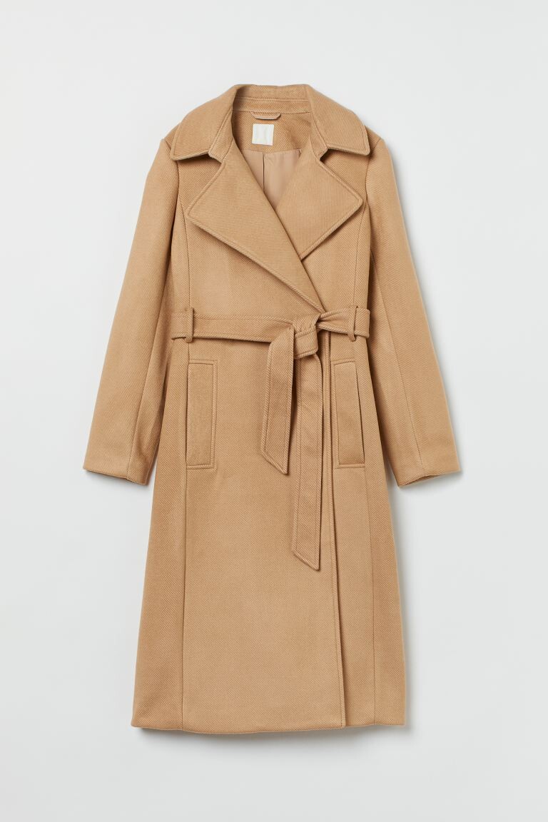Manteau avec ceinture à nouer