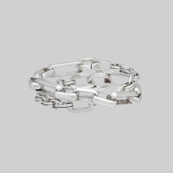 GWEN. Multi Wrap Chunky Bracelet - Silver