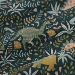 Tissu bachette camouflage dinosaure vert