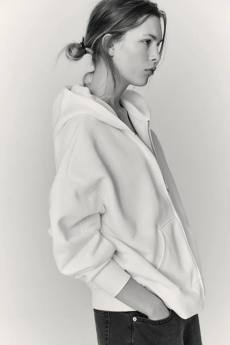 Veste oversize zippée avec capuche