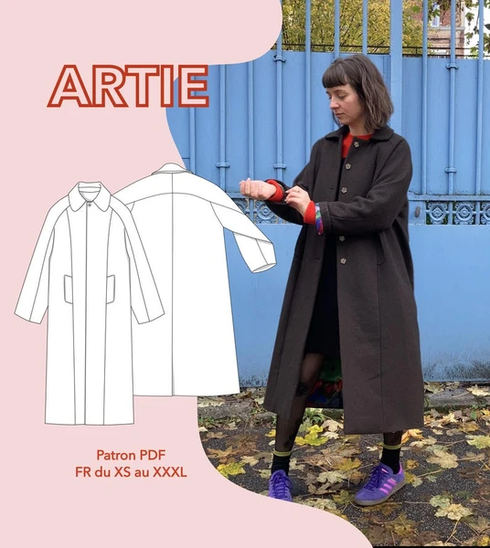 Artie coat - PDF pattern - Fr - us - uk : XS to XXXL