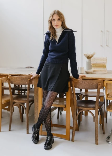 Pull en laine | bleu "navy tanit knitted sweater" Thinking Mu