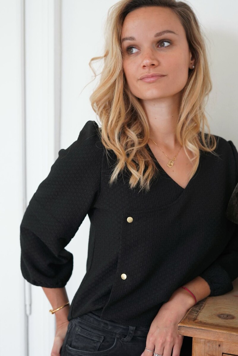 PRECOMMANDE Blouse PAZ - Noire - JANNEMILL
