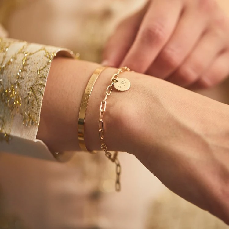 Bracelet Chaîne Fine Love Links Personnalisé Pour Femme