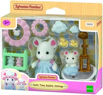 Sylvanian Families - Le Bain des frères Souris Marshmallow - Figurines Miniatures- 5805
