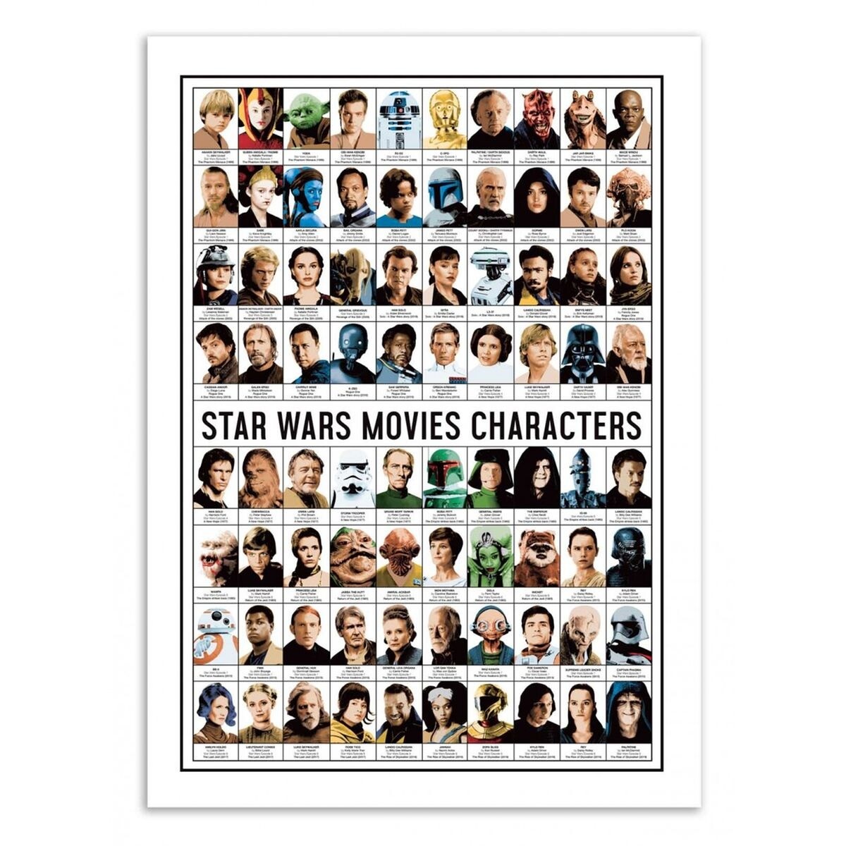 Poster d'art - Star Wars Movies Characters - Olivier Bourdereau