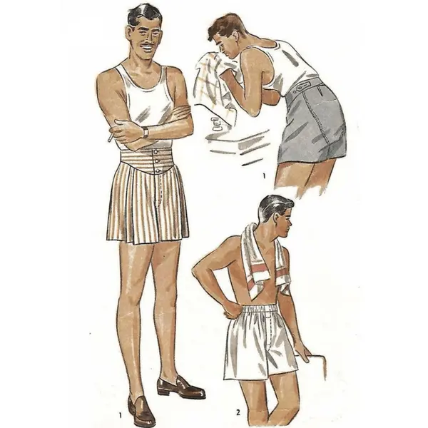 Modèle de couture des années 1940 Shorts pour hommes Boxer Shorts - Multi-tailles
