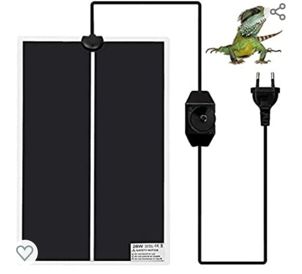 Liuer 2PCS Mat Tapis Température Adjustable Chauffage Chauffant avec Réglage de la Température Tapis Chauffant pour Reptiles Serpents,Tortue,GeckosLéopard,Lézards,Araignées,Amphibien (20W)