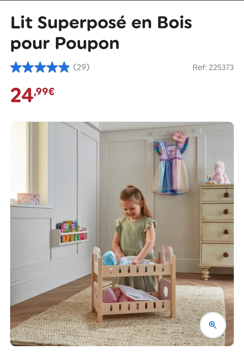 Lit Superposé en Bois pour Poupon