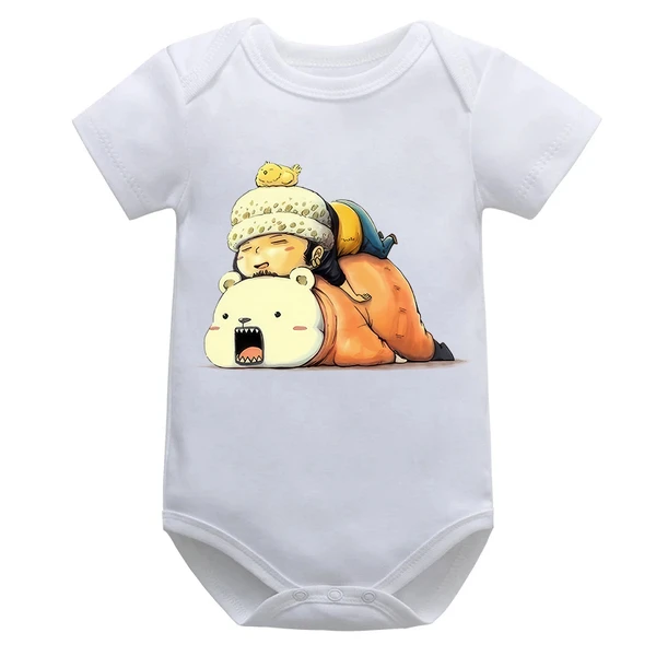 Cute Bepo and Law Onesies Funny Baby Snap Suit | One Piece Universe Store