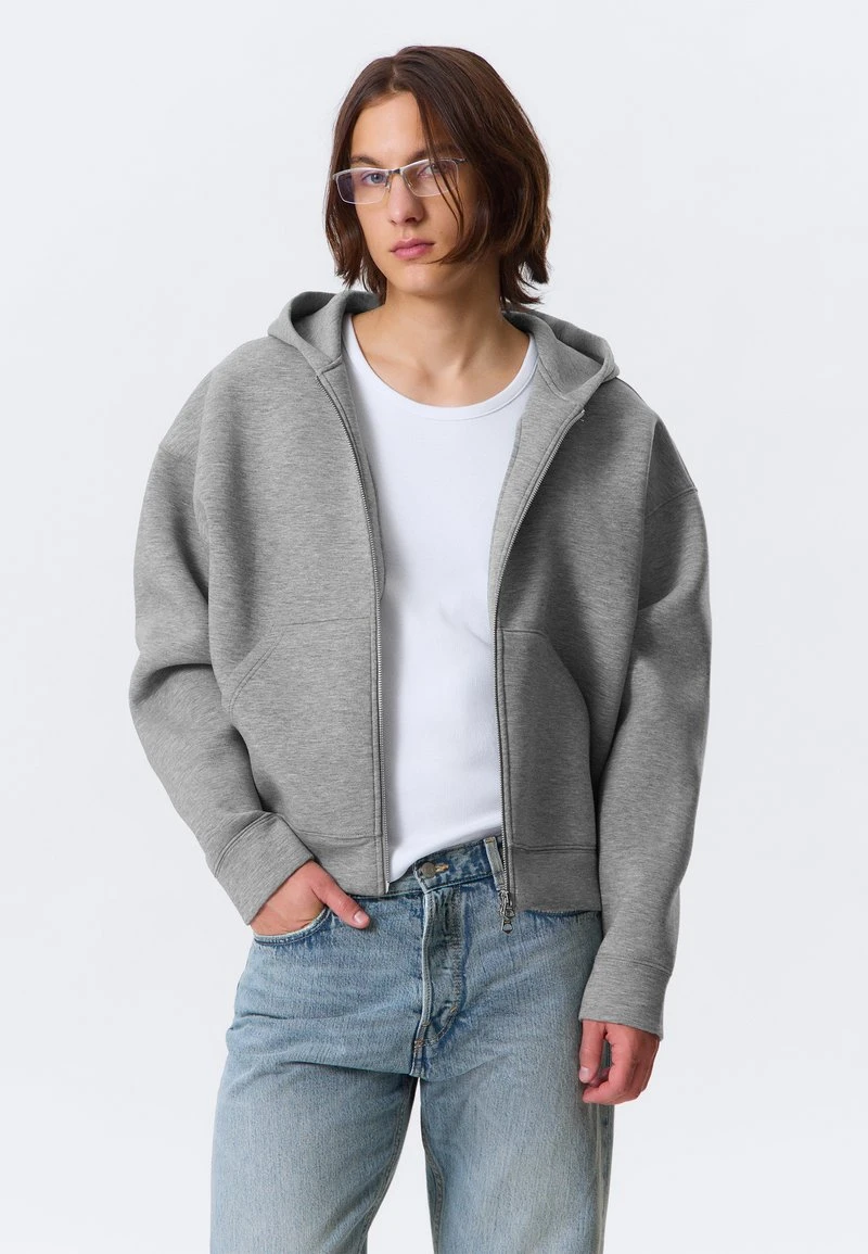 SIMON SCUBA ZIP - Sweat zippé - grey melange dusty