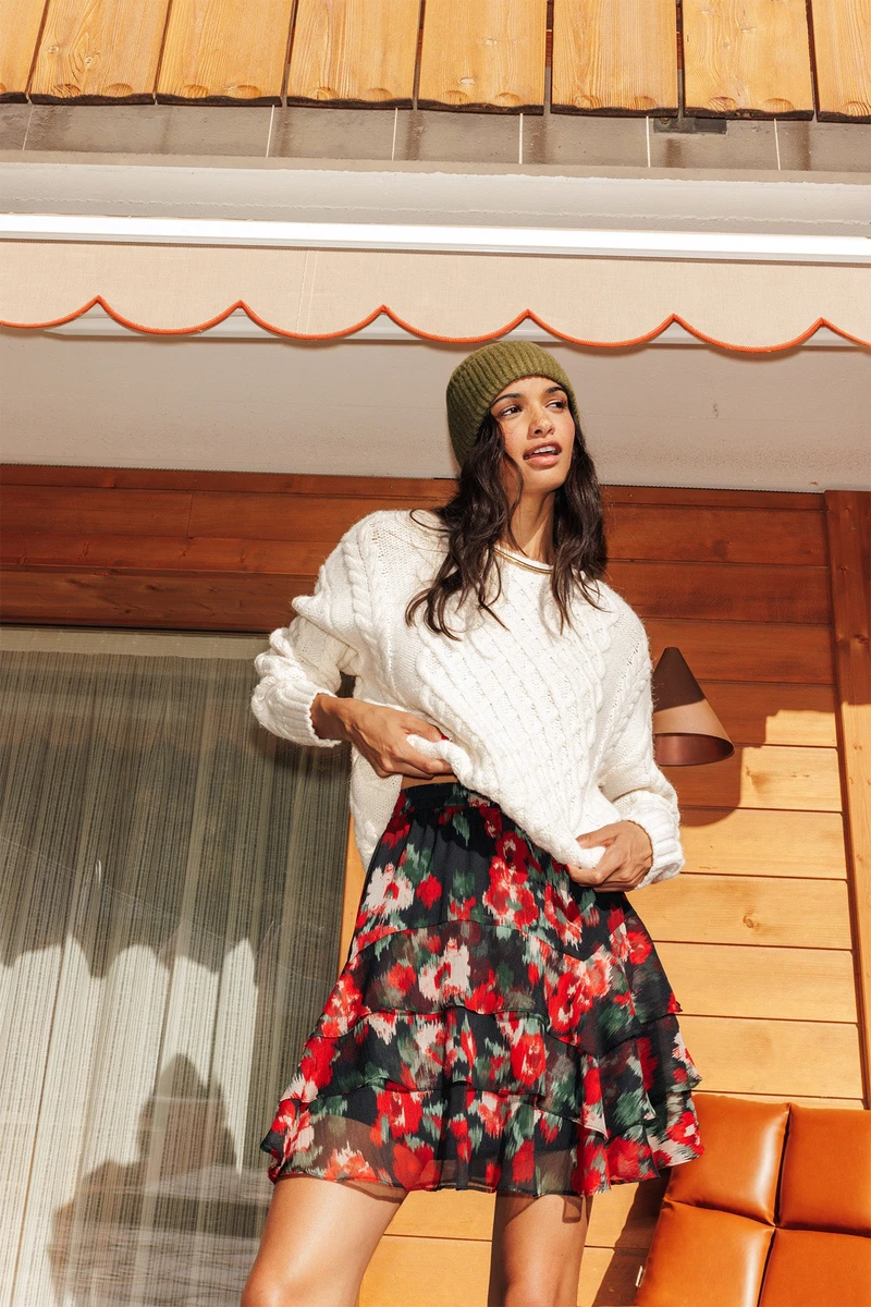 Jupe courte imprimée Femme