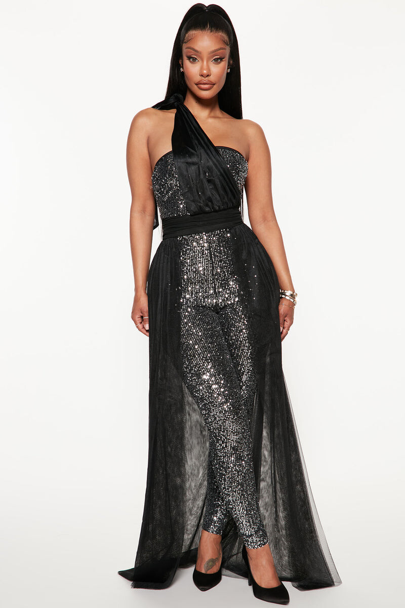 True Dreamer Sequin Jumpsuit - Black