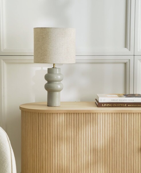 Grande lampe à poser en céramique grise Christine | WestwingNow
