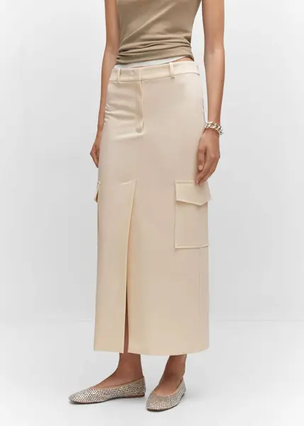 Jupe cargo fendue - Femme | Mango France