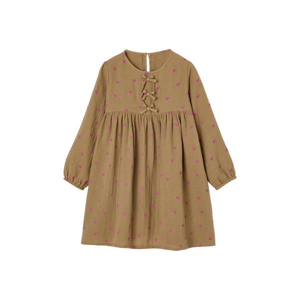 Robe en gaze de coton avec noeuds fantaisie