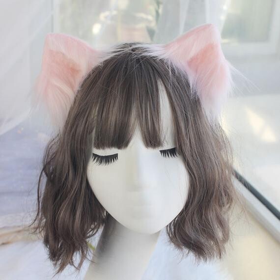 🐈🎠💮👄Cosplay cat ear, pink kitten ear, ear headband, cosplay ear, anime cosplay , cat hairpin, cat head band,kittenplay petplay furry cat ears