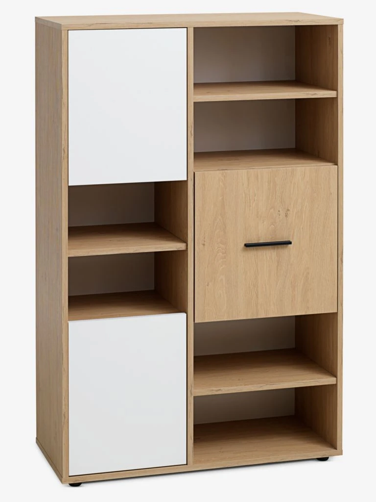 Bibliothèque BILLUND 3portes blanc/chêne