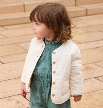Veste bébé fille coton blanc