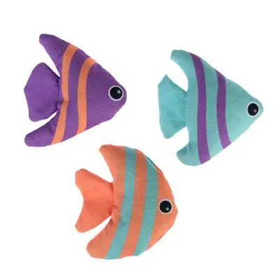 Lot de jouets TIAKI Poissons garnis de menthe à chat