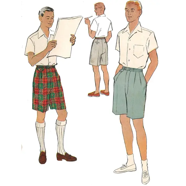 Modèle des années 1950, Bermuda sur mesure pour hommes - Taille 38 » (96,5 cm)