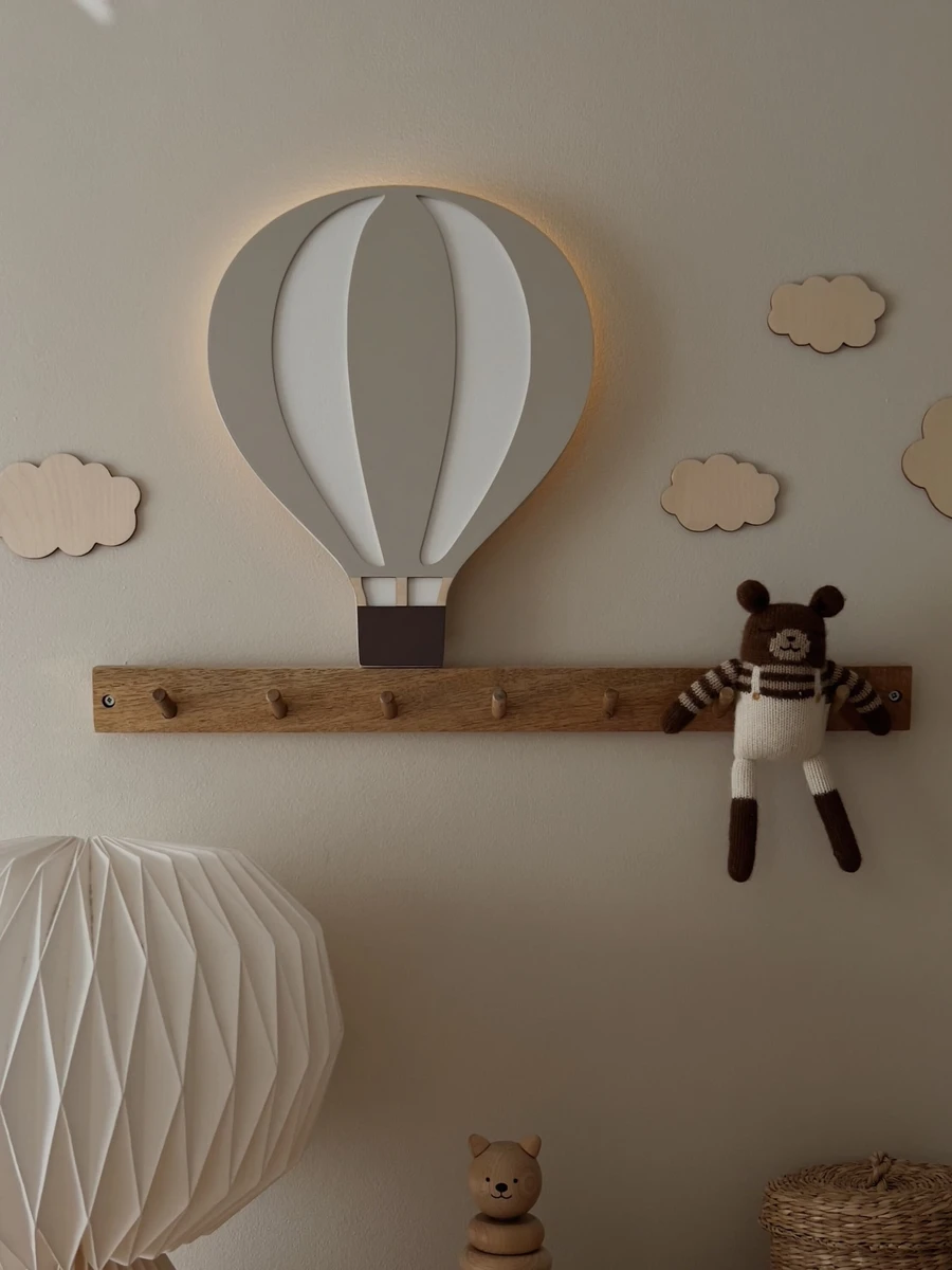 Veilleuse pour enfants, ballon Wandleuchte, leuchter, lampe de nuit ballon, lampe montgolfière, décoration pour enfants, décoration de crèche, veilleuse pour enfants,