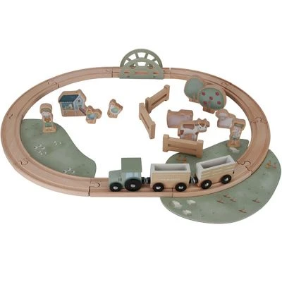Circuit de train en bois Little Farm