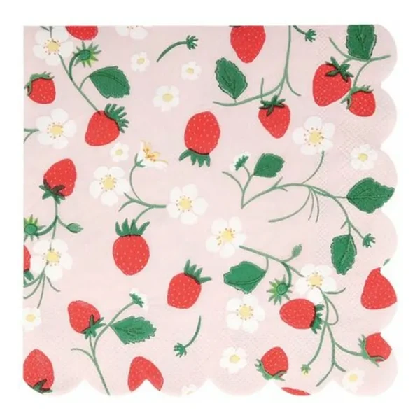 Serviettes en papier Fraises - Set de 16