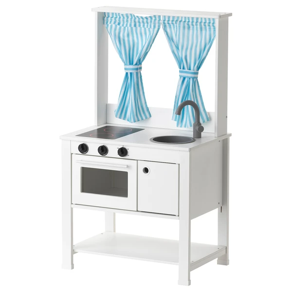 SPISIG Mini-cuisine avec rideaux 55x37x98 cm