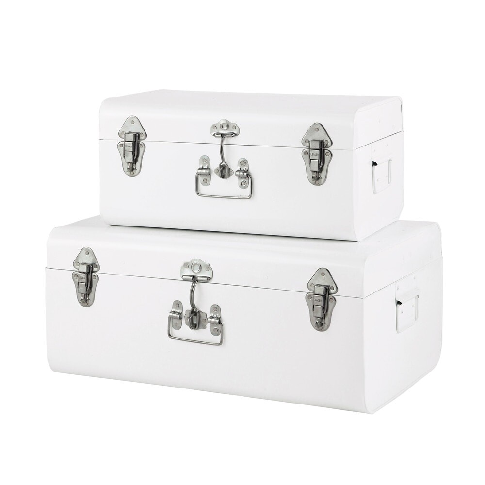 Malles en métal blanches (x2)