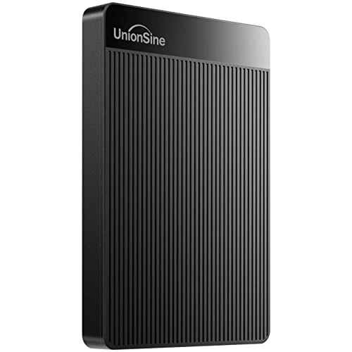UnionSine Disque Dur Externe Portable 1To Ultra-Mince 2.5" USB 3.0, SATA, Stockage HDD pour PC, Mac, Ordinateur de Bureau, Ordinateur Portable, Wii U, Xbox, PS4 (Noir) HD2510