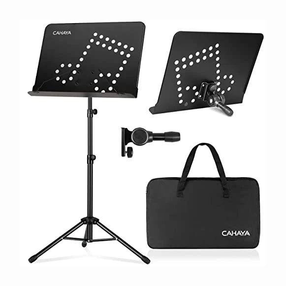 CAHAYA Pupitre 2 en 1 pour partitions et support de bureau avec Sac de Transport Support de Voyage Pliable Super Robuste Hauteur Réglable avec un Brevet de Conception CY0203
