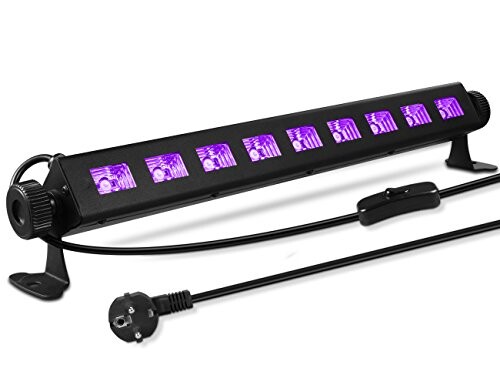 Lampe UV LED Noir Barre, ECHTPower Lumière Bar Blacklight 9 LEDs 27W avec  1.3M Câble Projecteur Lampe Ultra-Violet Éclairage de Scène Puissant pour  Affiches Maquillage Peinture Corporelle