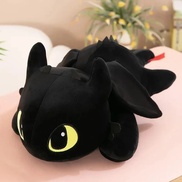 Grosse peluche dragon noir