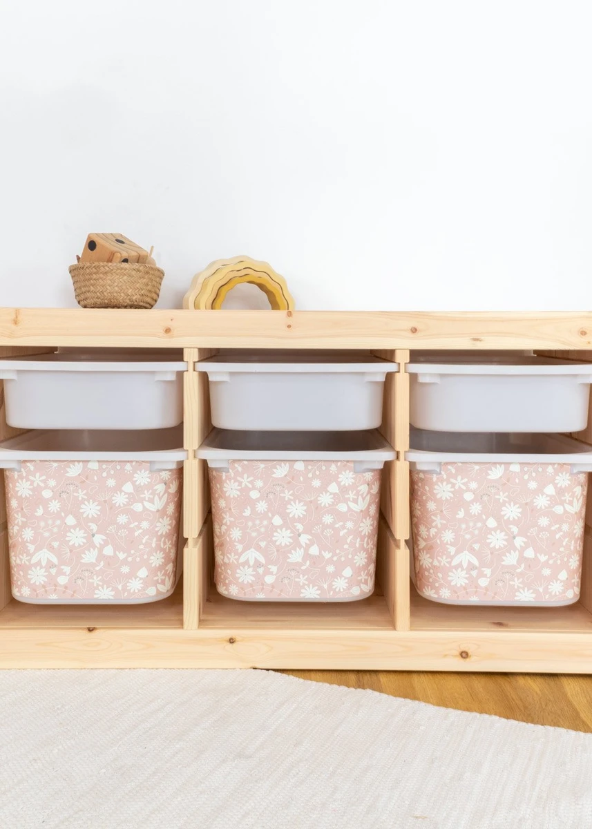 Film adhésif pour l'étagère IKEA TROFAST motif floral rose Ikea Hack IKEA TROFAST boîtes autocollantes