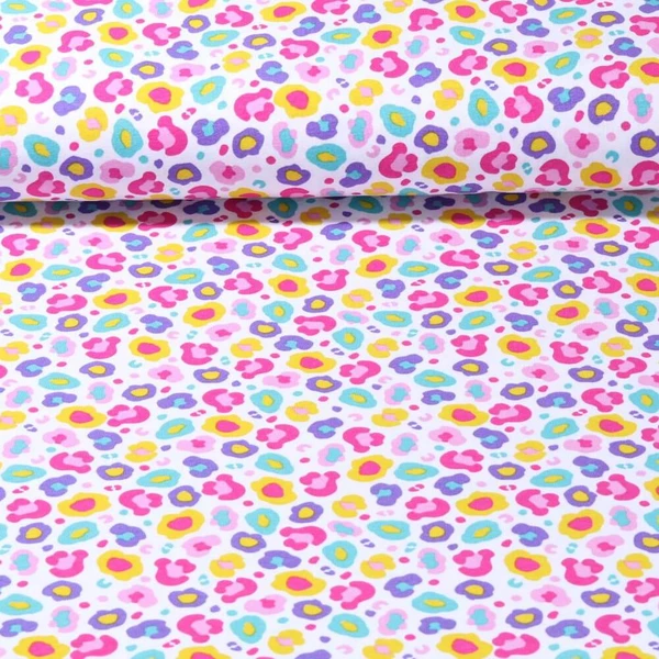 Jersey - Léopard Multicolore Blanc Rose vif