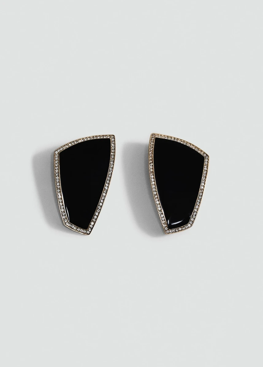 Boucles d'oreilles combinées cristaux - Femme | MANGO France métropolitaine