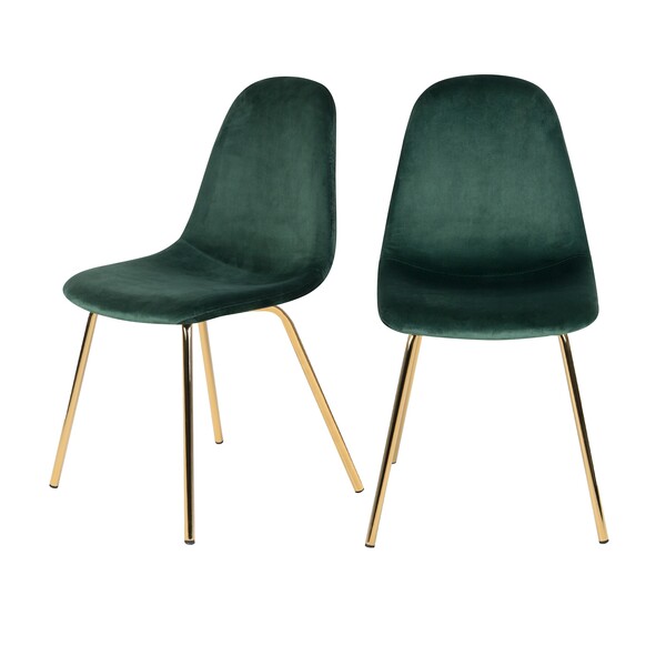 Chaise Skuli en velours vert (lot de 2)