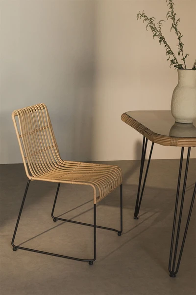 Chaise de salle à manger en rotin synthétique Aroa