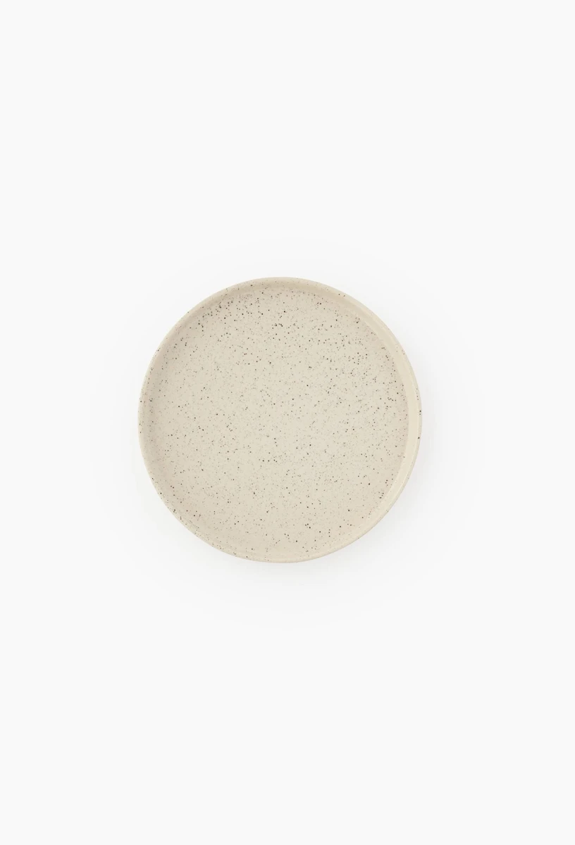 Assiette à dessert rebord finition mouchetée, 20cm