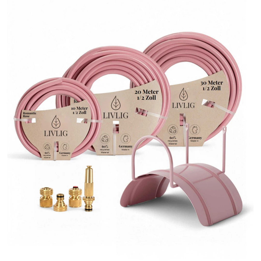 Tuyau de jardin Romantic Rose en set