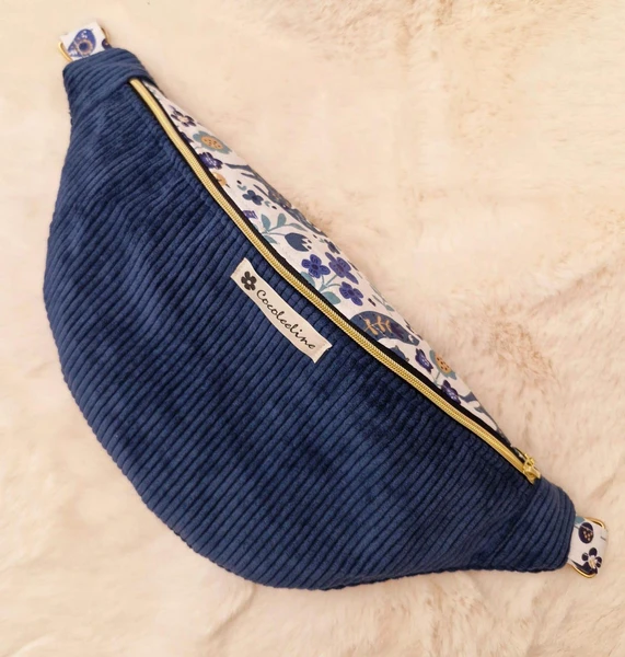 Midnight blue corduroy fanny pack, women's fanny pack, Christmas gift, women's gift, birthday gift, gift for her