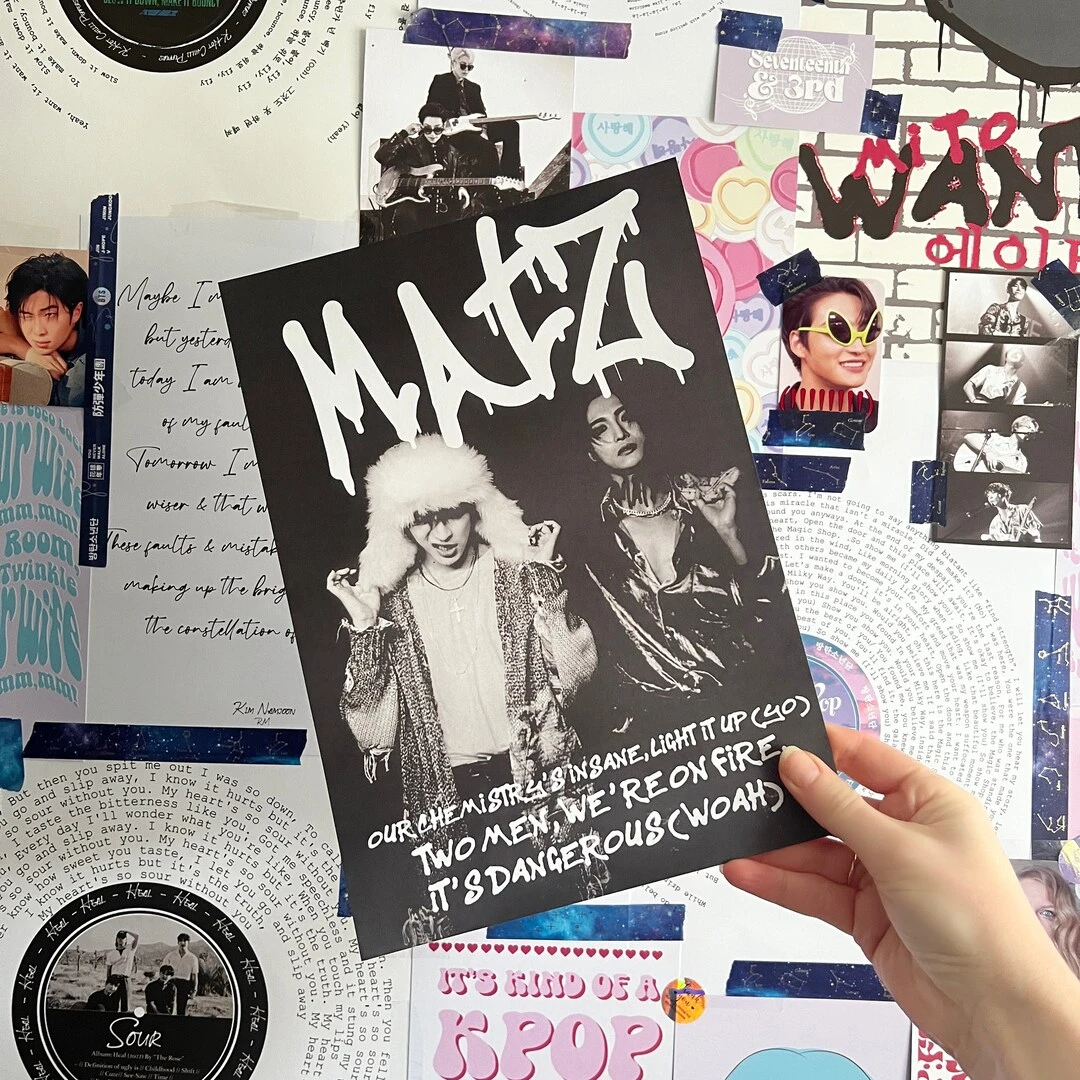MATZ Print Hongjoong and Seonghwa  || Ateez Inspired mono Print || Kpop Poster