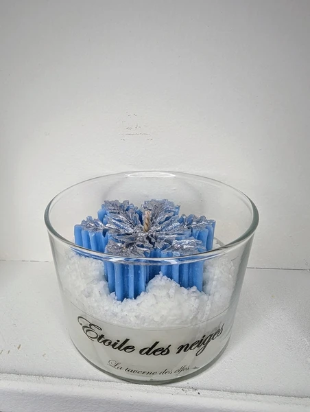 bougie étoile des neiges hiver flocons de neige destockage promotion