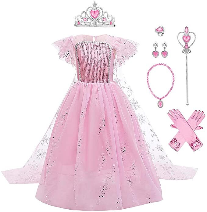 Reine des Neiges Elsa Costume pour fille et enfant Robe en tulle avec accessoires Princesse des Neiges Déguisement Carnaval Noël Anniversaire Cadeaux Vêtements Carnaval Vêtements Taille 98-140 : Amazon.fr: Jeux et Jouets