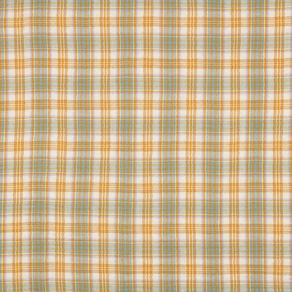 Tissu double gaze de coton Carreau | Poppy Fabrics – jaune curry/sauge - Idéal pour Tuniques