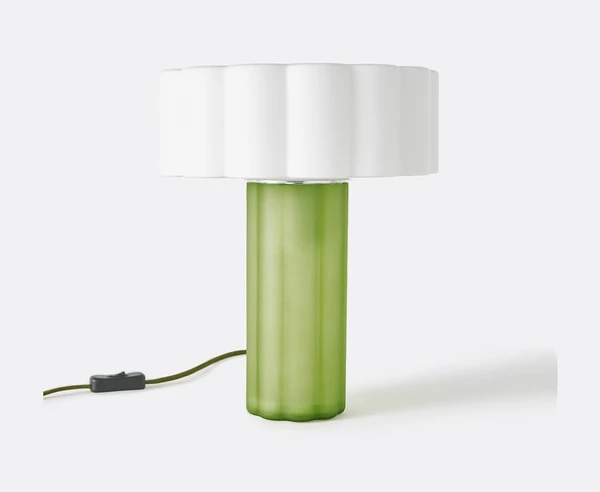 Lampe à poser, en verre coloré et opaline, JUSTYNA
